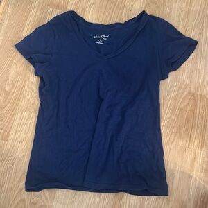 Oversize V Neck Navy Blue Tee
